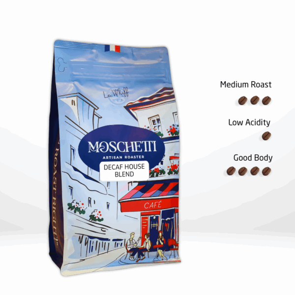Moschetti Coffee Bag.Decaf house