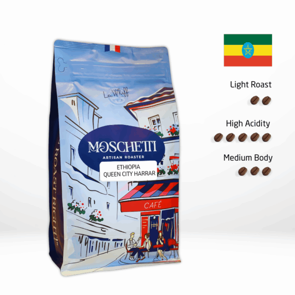 Moschetti Coffee Bag.Eth queen city harrar
